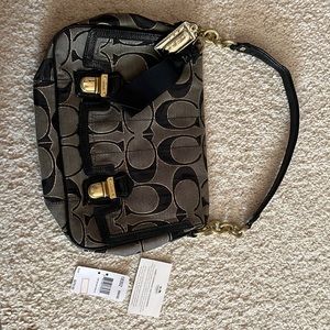 Coach bag black and gold